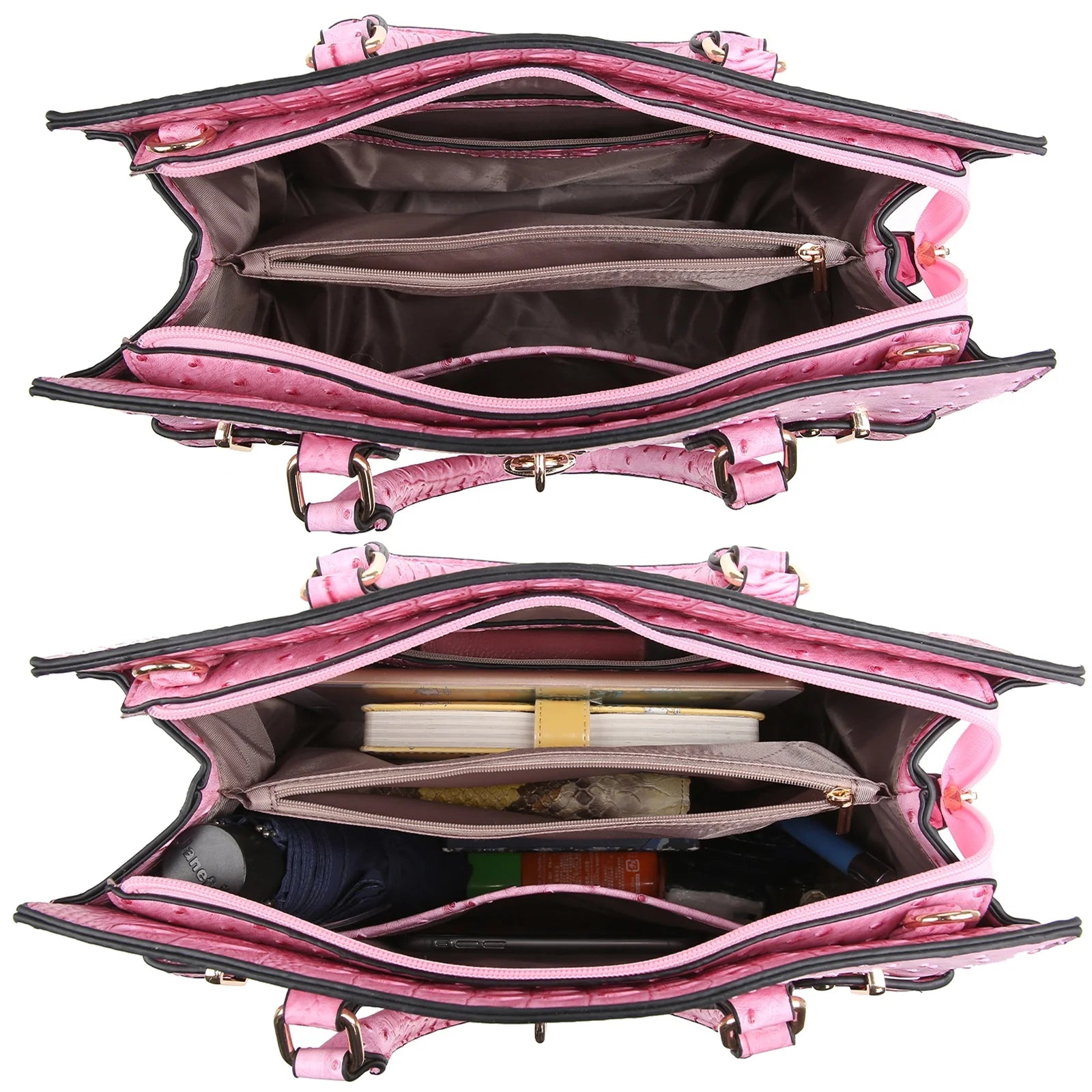 Women Handbags and Purses Ladies Shoulder Bag Top Handle Satchel Tote Work Bag with Matching Clutch