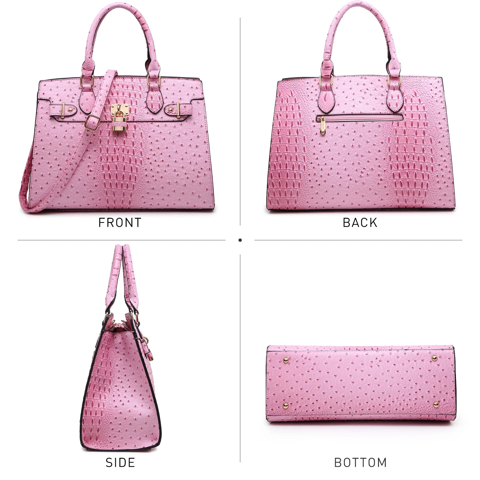 Women Handbags and Purses Ladies Shoulder Bag Top Handle Satchel Tote Work Bag with Matching Clutch
